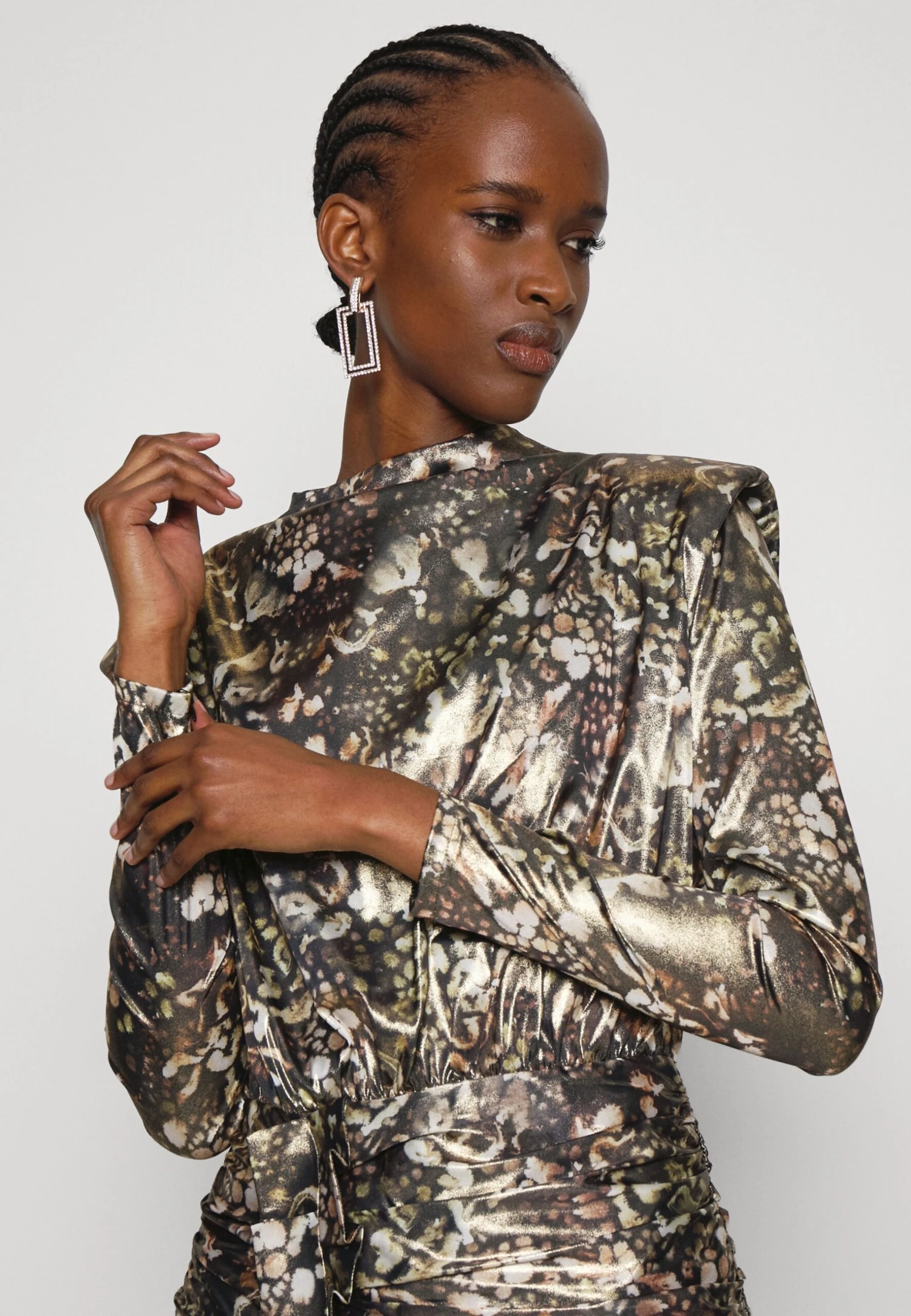 AllSaints Lilliana Kettu - Cocktail Dress / Party Dress - Black Gold 4 AllSaints Lilliana Kettu - Cocktail Dress / Party Dress - Black Gold - Image 4