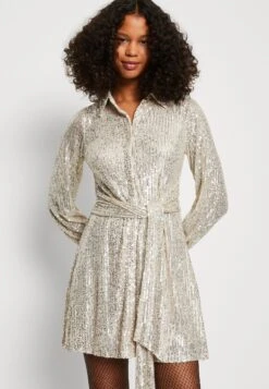 In The Style Tie Drape Dress - Shirt Dress - Silver -Modern Classic Shoes Store aa502a217f29408e8b52841f3809664b