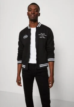 College Varsity Jacket - Zip-Up Sweatshirt - Black -Modern Classic Shoes Store aab80fd0570c47a8b45f00db28d00705