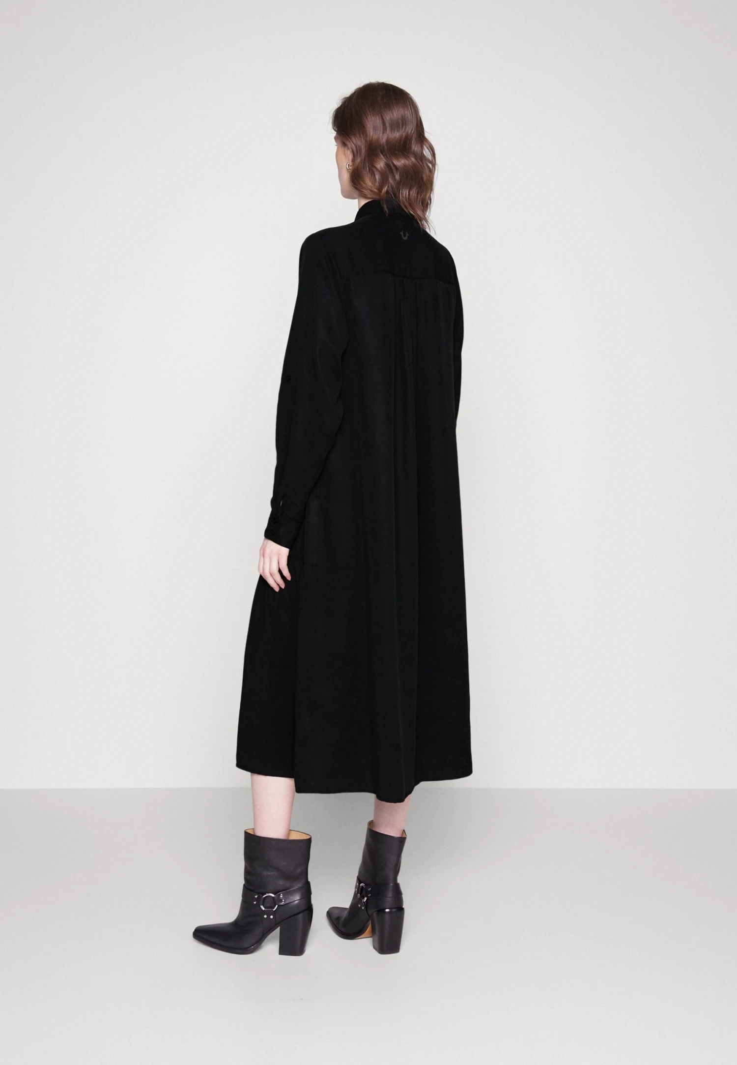 True Religion Ruffles Seersucker Dress - Shirt Dress - Black 3 True Religion Ruffles Seersucker Dress - Shirt Dress - Black - Image 3