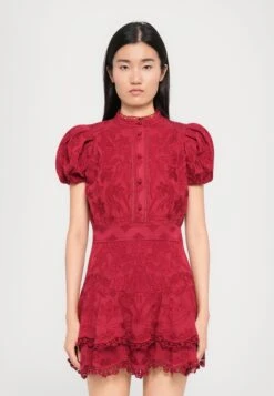 Alice + Olivia LORYN SHORT DRESS - Shirt Dress - Dark Cherry