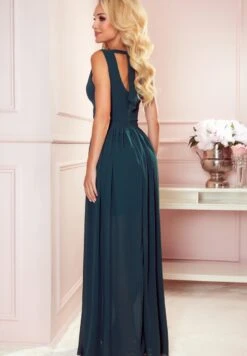 Happy Mama With A Neckline And A Tie On The Back - Maxi Dress - Bottle Green -Modern Classic Shoes Store b1f8862dcaf54ffcae35e1665728ab34
