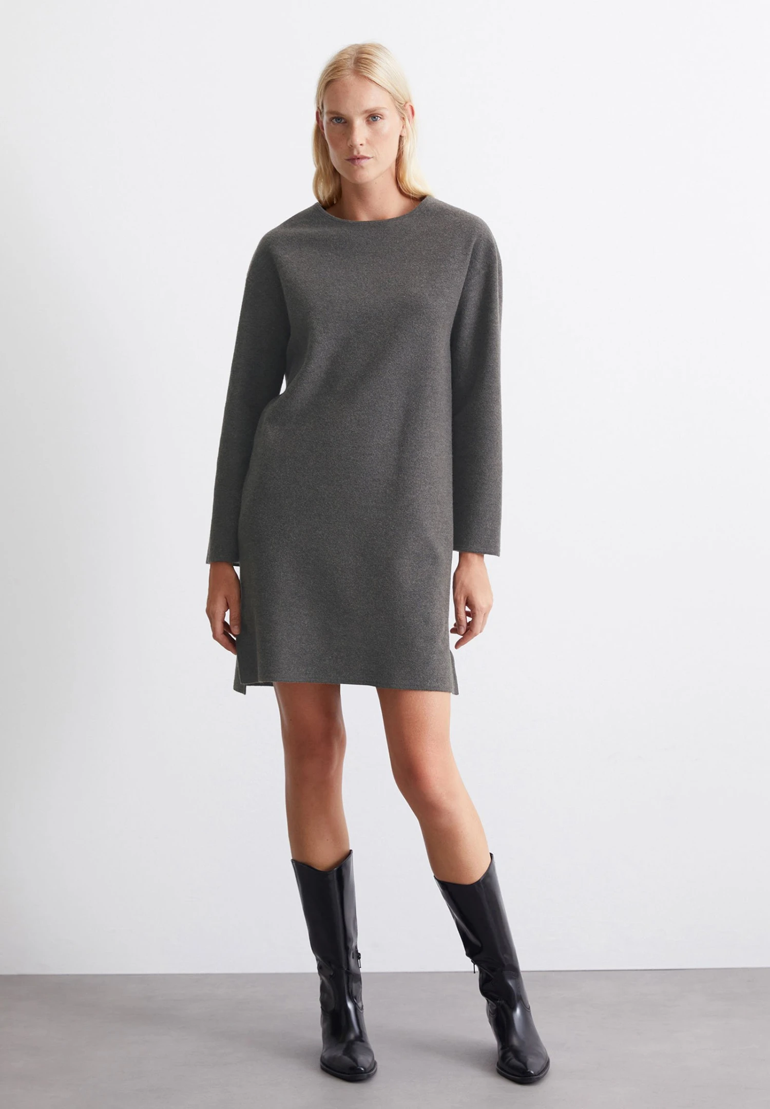 Marc O'Polo ROUNDNECK - Jumper Dress - Deep Grey Melange 2 Marc O'Polo ROUNDNECK - Jumper Dress - Deep Grey Melange - Image 2