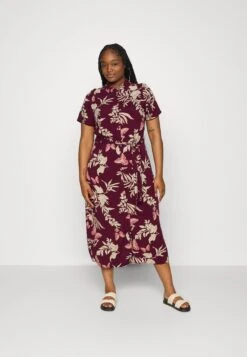 Vero Moda Curve Vmceasy Long Shirt Dress - Shirt Dress - Winetasting/Lily