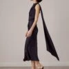 Materiel Long Scarf Dress - Cocktail Dress / Party Dress - Deep Purple