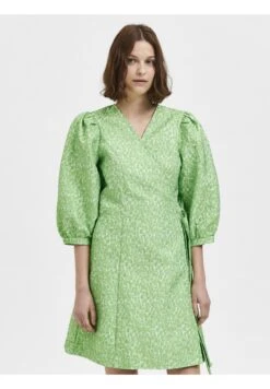 Selected Femme Slfjulia Siv 3/4- Day Dress - Dark Citron