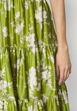Erdem Vacation Stapless Long Tiered Dress With Ties - Day Dress - Magnolia Garden Olive -Modern Classic Shoes Store b7407d51ea234bf698a4741b00c97217
