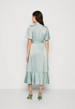 Yasthea Midi Wrap Dress - Cocktail Dress / Party Dress - Green Milieu -Modern Classic Shoes Store b7f2591b39684f3fba5896b6650dd42c