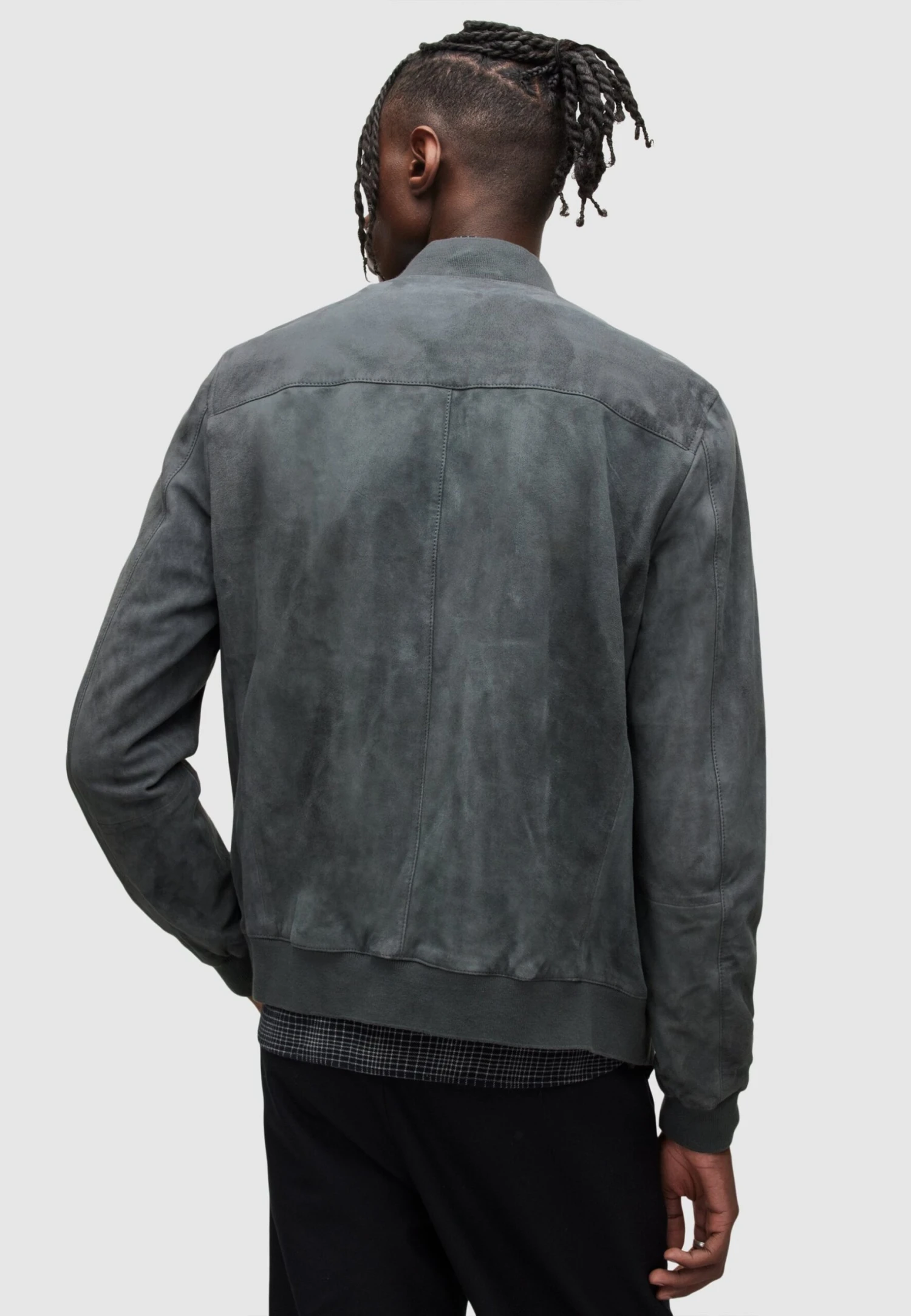 AllSaints Kemble- Leather Jacket - Slatestone Grey 3 AllSaints Kemble- Leather Jacket - Slatestone Grey - Image 3