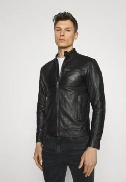Selected Homme Slhiconic Classic - Leather Jacket - Black