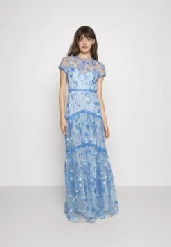ML Monique Lhuillier Sleeveless Tulle Long Dress - Cocktail Dress / Party Dress - Bluebell
