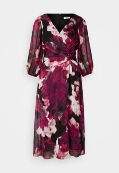 DKNY V NECK FRONT KNOT MIDI - Day Dress - Lafayette Bloom Damson -Modern Classic Shoes Store c36b67f4344d4fe0ab31e3caf2527fb2