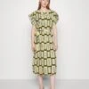 Henrik Vibskov Pina Plissé Dress - Cocktail Dress / Party Dress - Yellow Black Checks