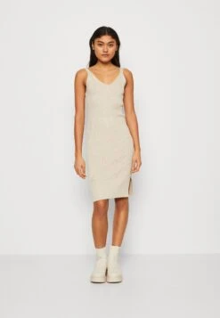 ONLY Onllina Slit Dress - Jumper Dress - Pumice Stone Melange