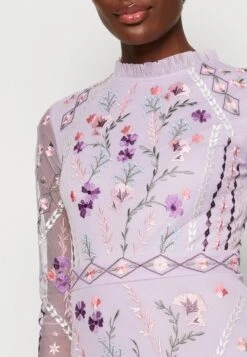 Premium Long Sleeve Maxi Dress - Occasion Wear - Lilac Multi -Modern Classic Shoes Store c7a30df8579d421380c018724e10f395