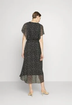 DKNY V-Neck Flutter Sleeve Smocked Waist Midi Dress - Day Dress - Black/Multi 8 DKNY V-Neck Flutter Sleeve Smocked Waist Midi Dress - Day Dress - Black/Multi -Modern Classic Shoes Store c90ebff863b340919253050c4760af34