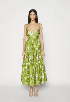 Erdem Vacation Stapless Long Tiered Dress With Ties - Day Dress - Magnolia Garden Olive -Modern Classic Shoes Store ceb421a789ab410591bc71b3ae6e4ad2
