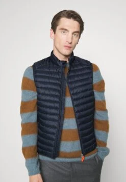 SAVE THE DUCK Adamus - Waistcoat - Blue Black -Modern Classic Shoes Store d11642389436454f8d657da13a0f1528