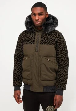 Larano Short Puffer Bomber Jacket - Winter Jacket - Khaki