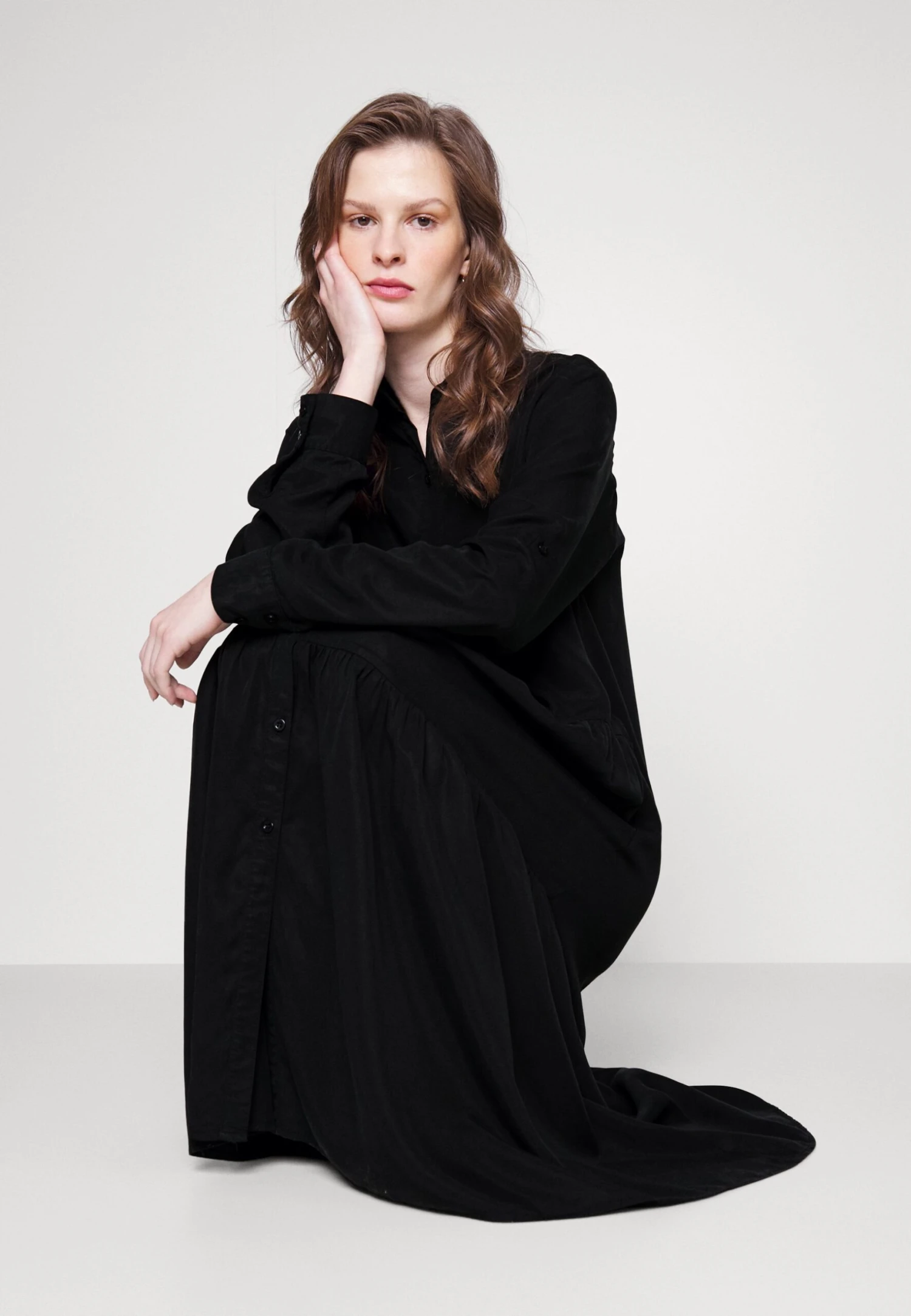 True Religion Ruffles Seersucker Dress - Shirt Dress - Black 4 True Religion Ruffles Seersucker Dress - Shirt Dress - Black - Image 4