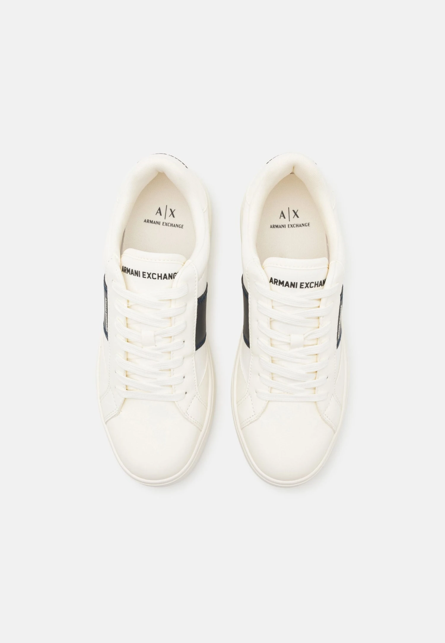 Armani Exchange Trainers - Off White/deep Navy 4 Armani Exchange Trainers - Off White/deep Navy - Image 4