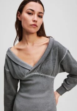Karl Lagerfeld Jeans OFF-SHOULDER DRESS - Jumper Dress - Monument -Modern Classic Shoes Store d89086f4756843c2887b89c7d9c28726