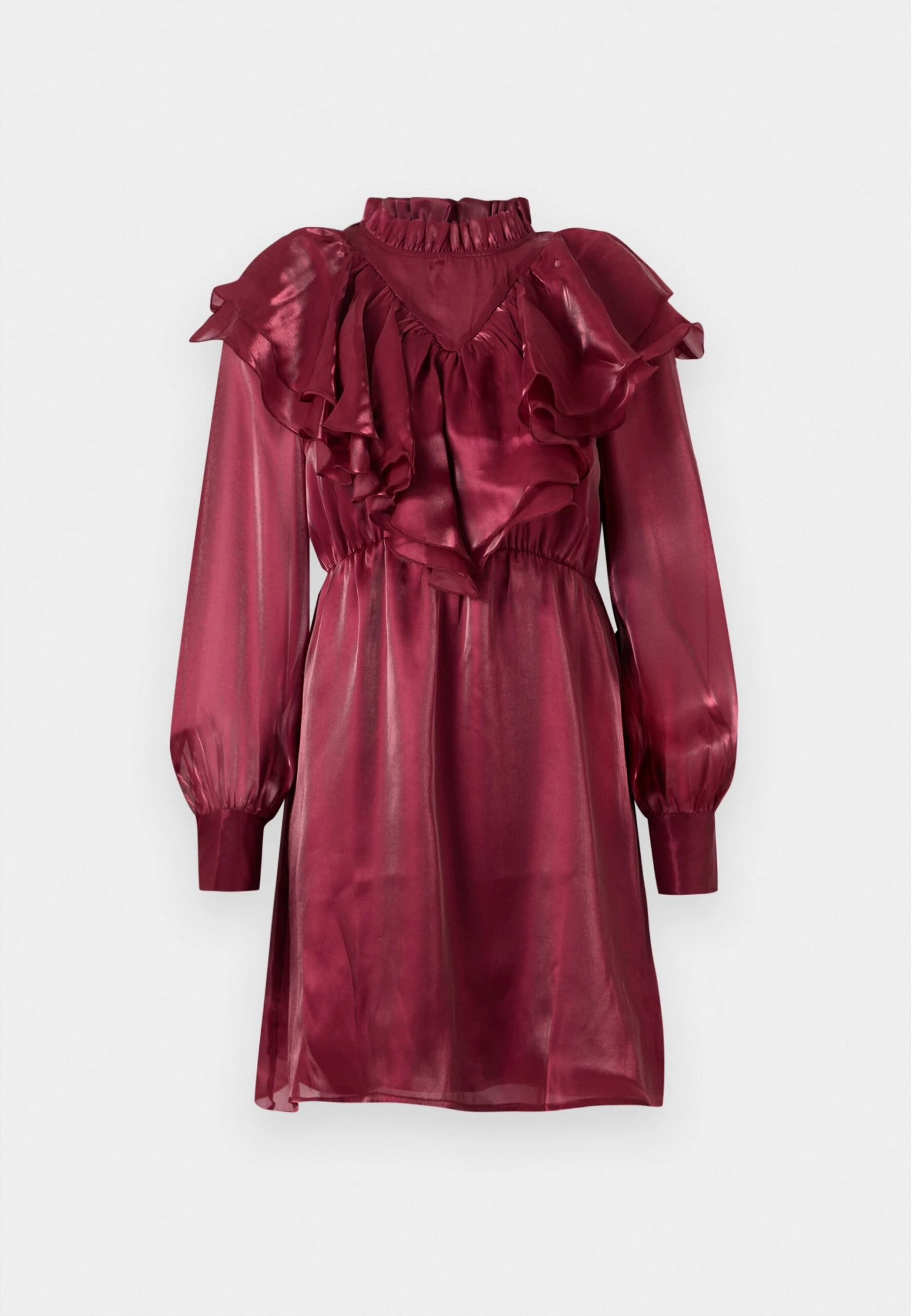 YASELOISE SHINY RUFFLE DRESS - Cocktail Dress / Party Dress - Mauve Wine 5 YASELOISE SHINY RUFFLE DRESS - Cocktail Dress / Party Dress - Mauve Wine - Image 5