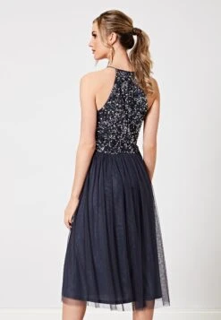 Bridesmaid Embellished Halter Neck Sequin - Cocktail Dress / Party Dress - Grey -Modern Classic Shoes Store dc2db88ba45144d5adaba770329f8372