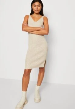 ONLY Onllina Slit Dress - Jumper Dress - Pumice Stone Melange -Modern Classic Shoes Store dcce27a75d0c4fb68f1b6f11db267c3f