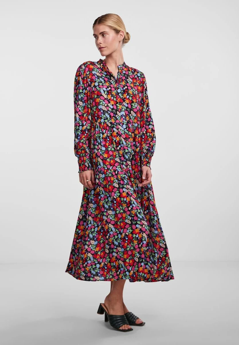 Yasalira Long Shirt Dress - Shirt Dress - Garden Topiaryaop Small Flower Print 2 Yasalira Long Shirt Dress - Shirt Dress - Garden Topiaryaop Small Flower Print - Image 2