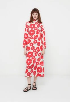 Marimekko AIKAKAUSI TUMMA - Maxi Dress - Light Turquoise/red/pink