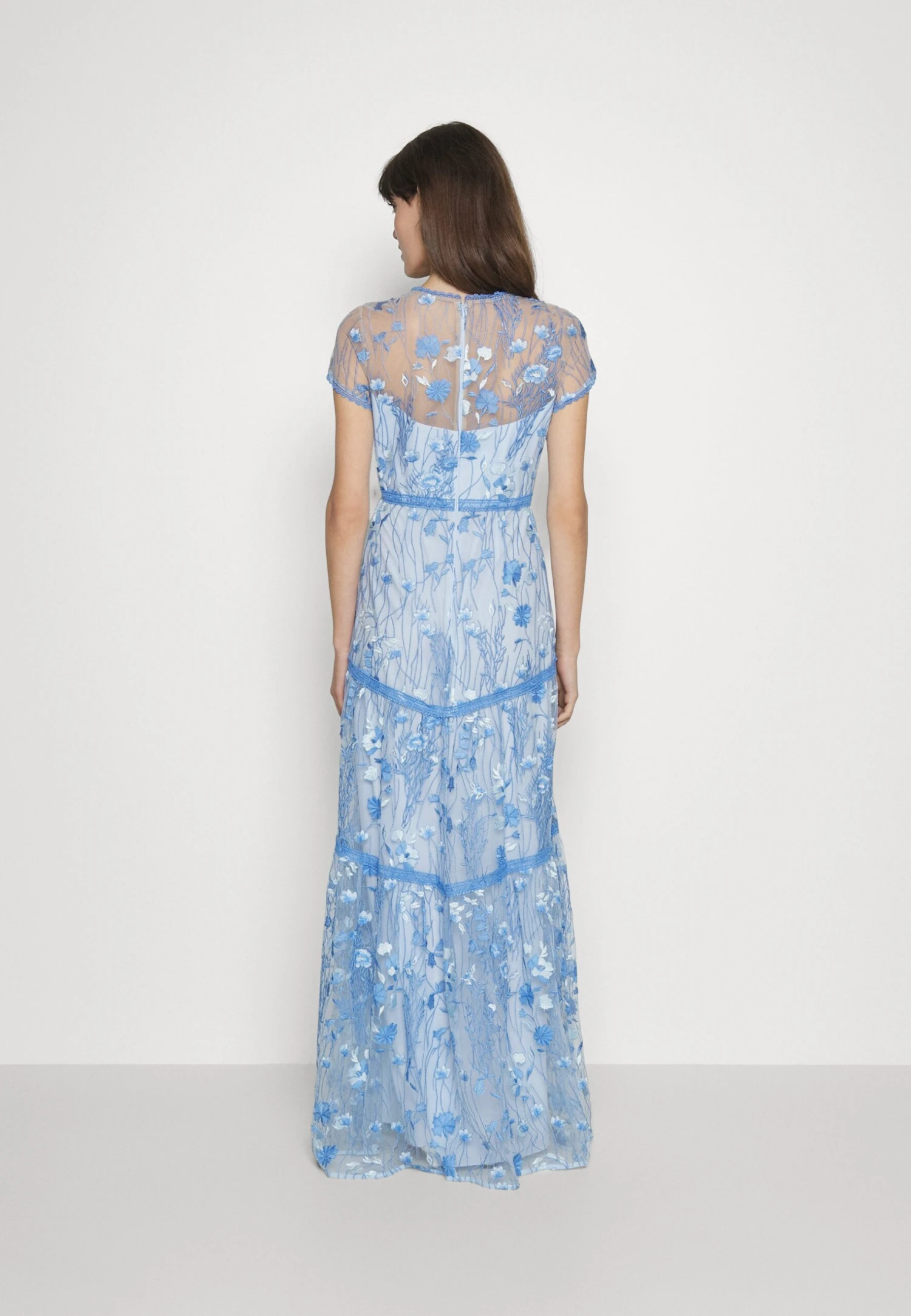 ML Monique Lhuillier Sleeveless Tulle Long Dress - Cocktail Dress / Party Dress - Bluebell 3 ML Monique Lhuillier Sleeveless Tulle Long Dress - Cocktail Dress / Party Dress - Bluebell - Image 3