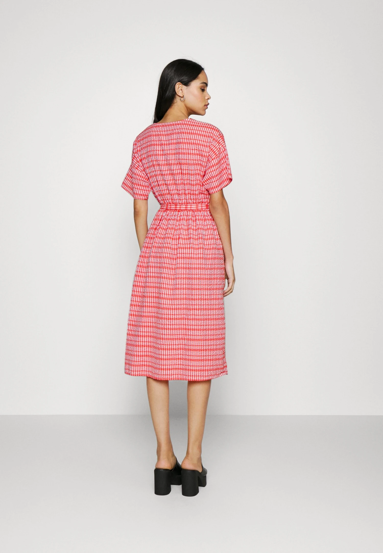 Vero Moda Vmdixie Wrap Calf Dress- Day Dress - Bittersweet/Snow White 3 Vero Moda Vmdixie Wrap Calf Dress- Day Dress - Bittersweet/Snow White - Image 3