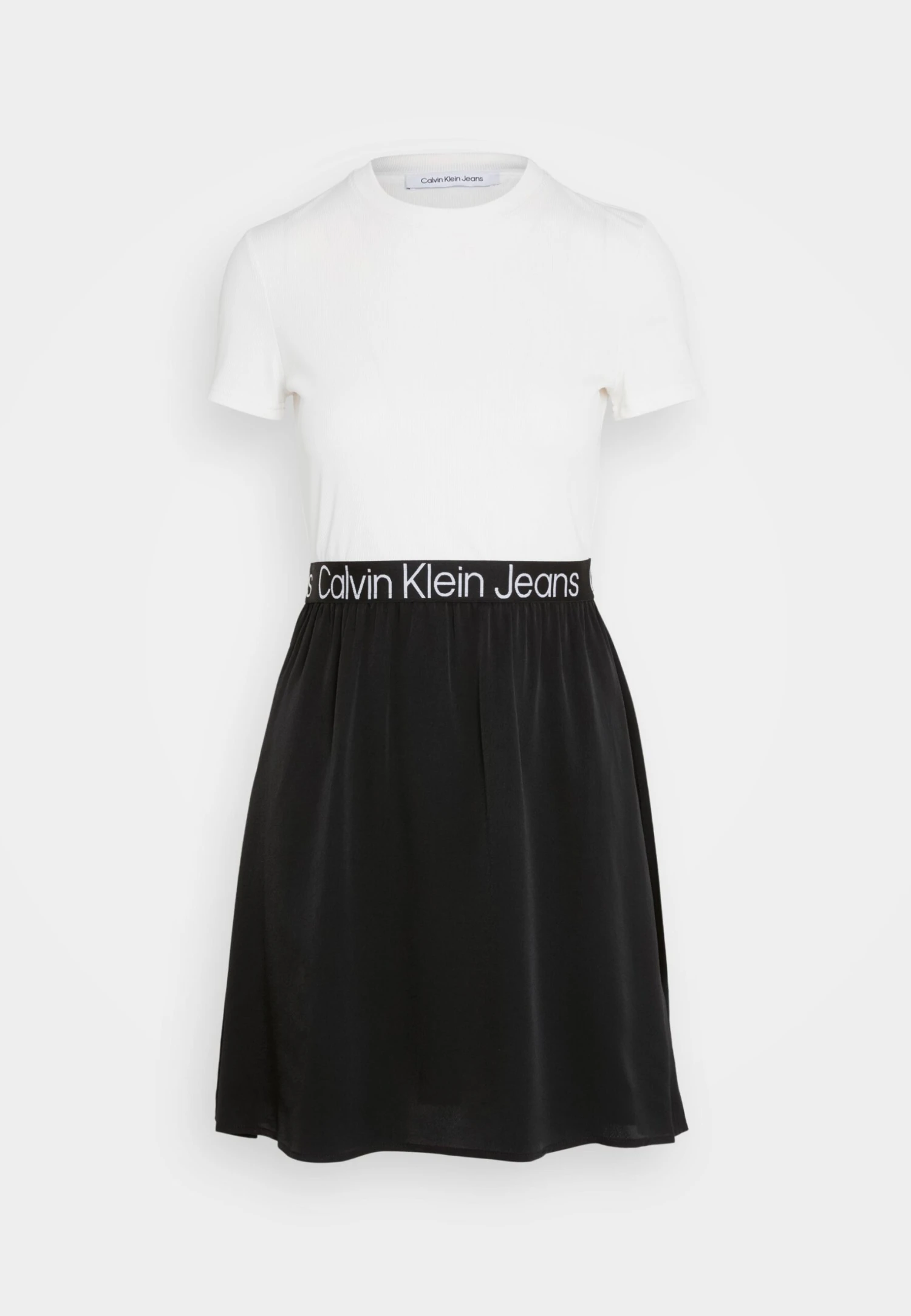 Calvin Klein Jeans Logo Elastic Dress - Jersey Dress - Ancient White/Black 5 Calvin Klein Jeans Logo Elastic Dress - Jersey Dress - Ancient White/Black - Image 5
