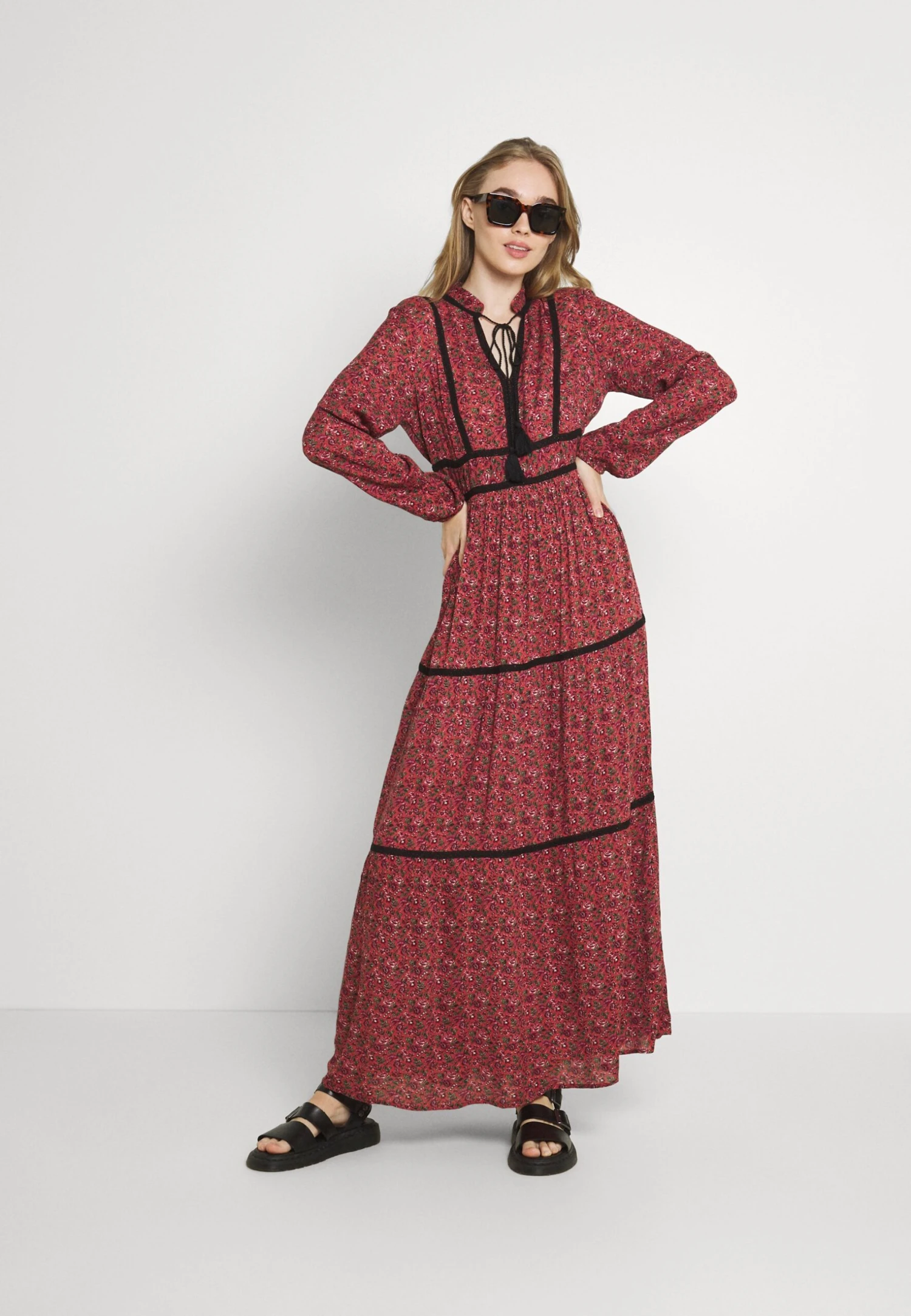 Vero Moda Vmalice Ancle Dress - Maxi Dress - Marsala/Rosey 2 Vero Moda Vmalice Ancle Dress - Maxi Dress - Marsala/Rosey - Image 2