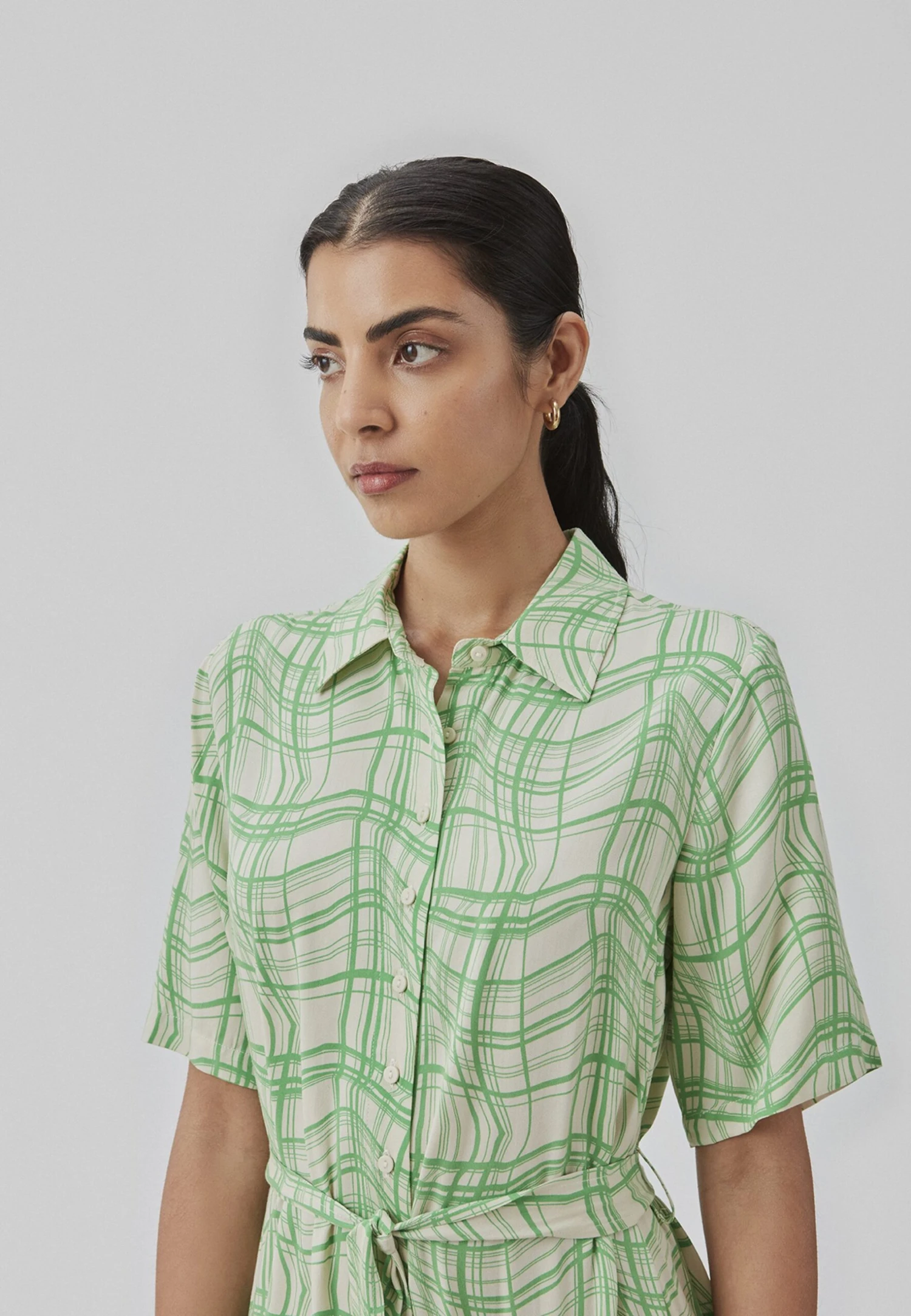 Modström Carsen Print Dress - Shirt Dress - Green 1 Modström Carsen Print Dress - Shirt Dress - Green