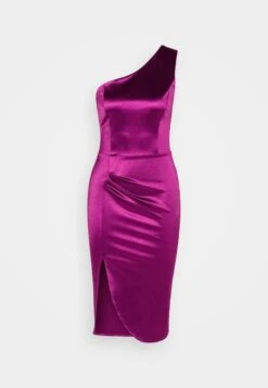 Wal G Niomi One Shoulder Midi - Cocktail Dress / Party Dress - Magenta -Modern Classic Shoes Store e8e821f33f324e19b6f957f7e7a8971b