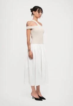 TORI DRESS - Day Dress - Wheat/optic White -Modern Classic Shoes Store eb491d46cef64807bd176d052321a7ab