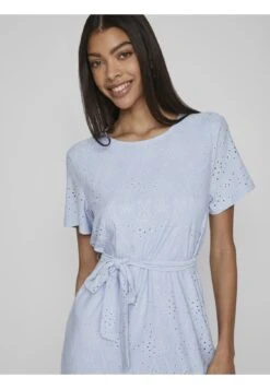 Vila Vikawa New Short Tie Belt Dress - Jersey Dress - Kentucky Blue