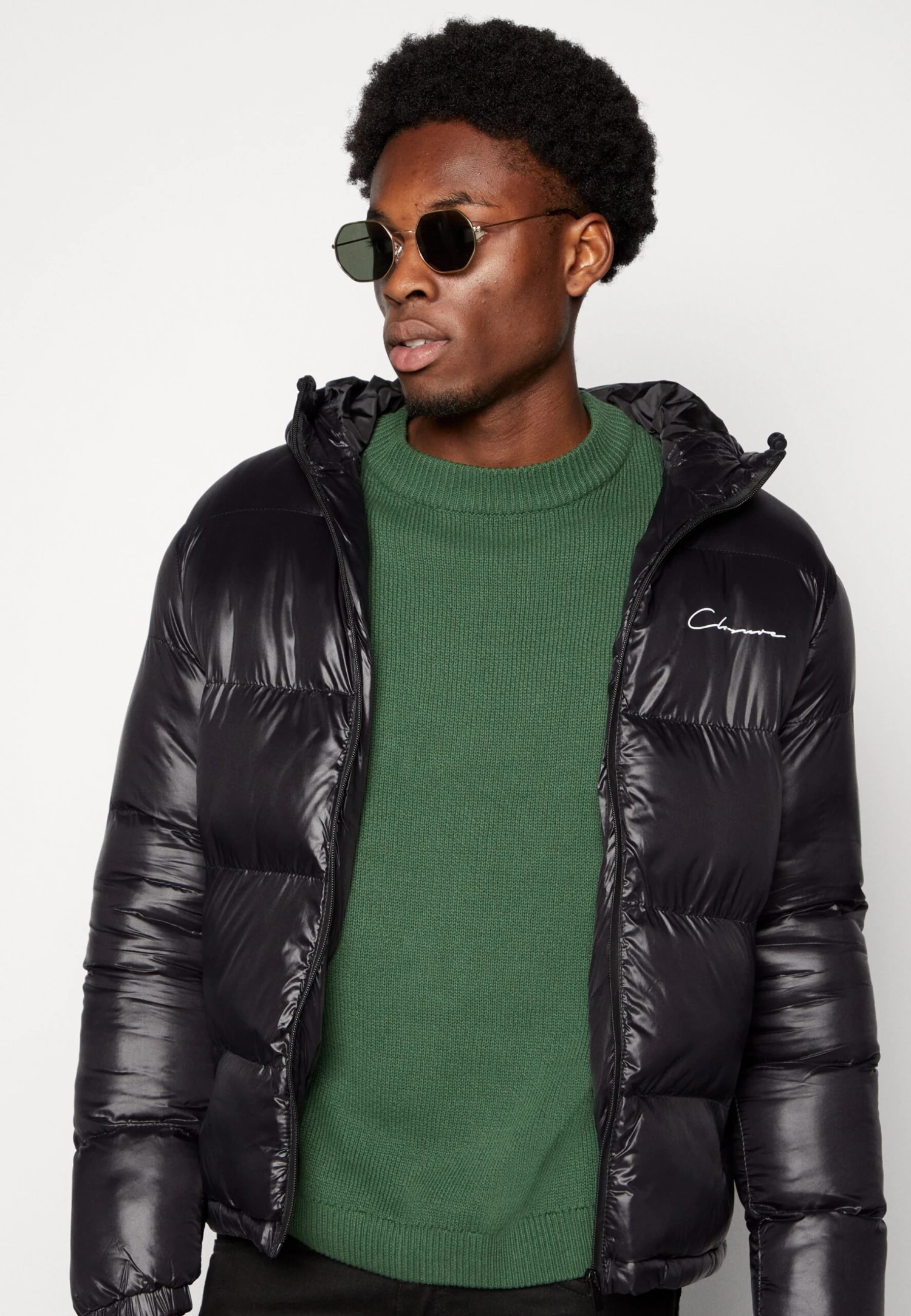 Racer Logo Puffer Jacket - Winter Jacket - Black 4 Racer Logo Puffer Jacket - Winter Jacket - Black - Image 4