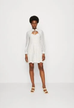 By Malina Lucille Mini Dress French Ditsy - Cocktail Dress / Party Dress - Mottled Light Blue