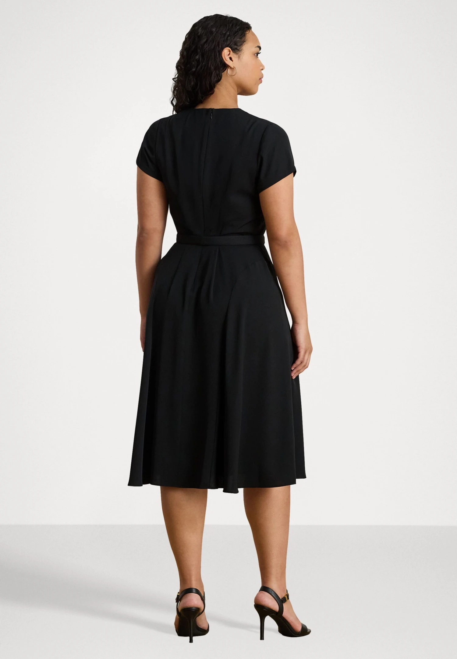 BELTED GEORGETTE DRESS - Day Dress - Black 3 BELTED GEORGETTE DRESS - Day Dress - Black - Image 3