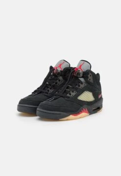 Wmns Air Jordan 5 Retro Gtx - High-Top Trainers - Off Noir/Fire Red/Black/Muslin -Modern Classic Shoes Store fae3d1b90b574ee69f0baeef197360b7