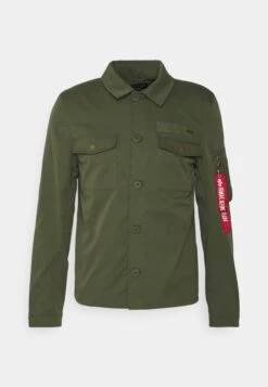 Alpha Industries Alpha Overshirt - Summer Jacket - Dark Olive -Modern Classic Shoes Store fb1c47271dfc456c8a3012cea200169f