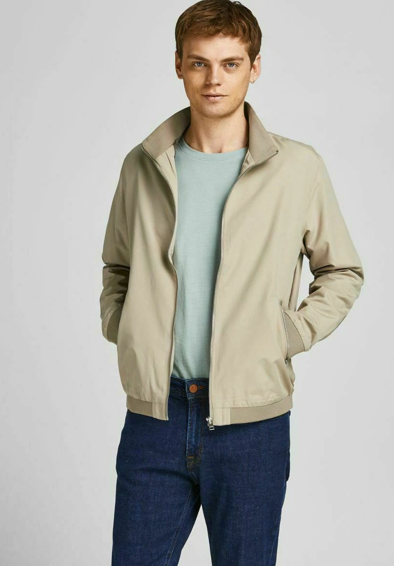 Jack & Jones Jjerush Harrington- Bomber Jacket - Beige 1 Jack & Jones Jjerush Harrington- Bomber Jacket - Beige